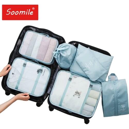 High Quality 7PCS/set Packing Cube for Suitcase 2020 Travel Organizer Bag Women Men Shoe Clothes Luggage Travel Bags