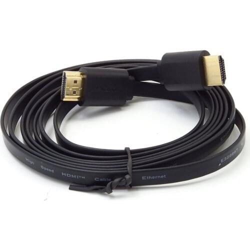 1.5M Hdmi To Hdmi Cable 1.4V 1080P 3D Flat Line Short Gold Plated Plug Male-Male Hdmi Cable For Ps3 Hdtv Dvd Xbox Pc Pro