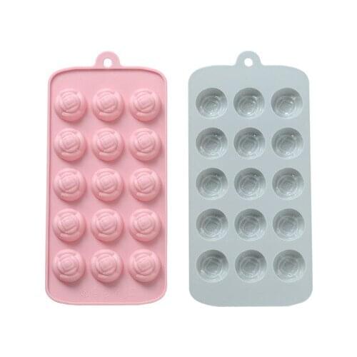 1PC 15 Roses Flower Soft Silicone Mold Fondant Sugarcraft Cake Decorating Pastry Baking Tools OK 1046