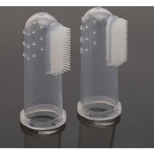 1 Pcs Super Soft Pet Finger Toothbrush Teddy Dog Brush Addition Bad Breath Tartar Teeth Care Dog Cat Cleaning Supplies