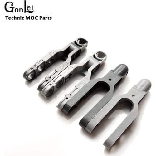 10Pcs/Lot Technical Steering Arm 5.5x2 with Towball Socket Rounded, Chamfered MOC Blocks Bricks Parts 57515 Mechanical DIY Toys