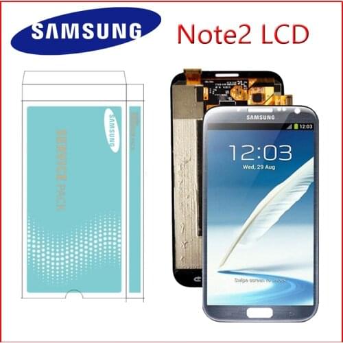 100% ORIGINAL 5.5'' for Samsung GALAXY Note 2 N7100 LCD with Frame Display Touch Screen Digitizer Assembly with SERVICE PACK