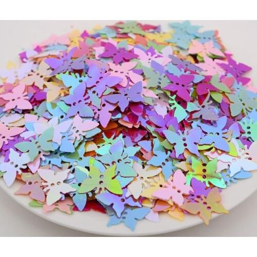 13mm Butterfly Sequins PVC golden Paillette Sewing Papillon sequins Garment Accessories, Sewing Wedding Crafts Mixed Color