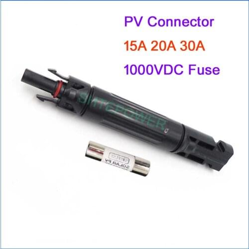 15A 20A 30A 1000VDC Fuse Use for solar cell panel Fuse Holder Protective PV Connector Fuse protection PV Photovoltaic
