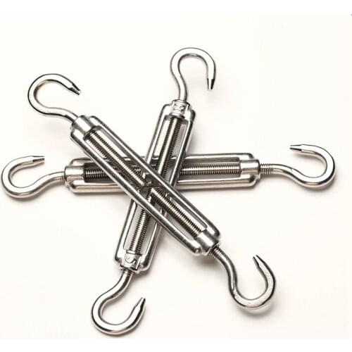 5PCS/LOT 304 Stainless Steel M10 Hook-Hook Turnbuckle Adjust Chain Rigging Adjustable Wire Rope Tensioners