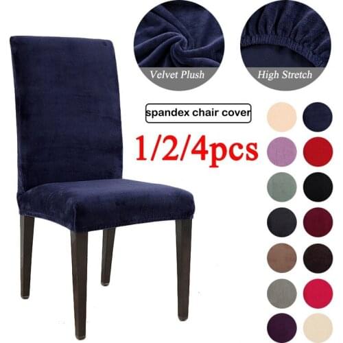 Velvet Dining Chair Cover Spandex Elastic Chair Slipcover Case For Chairs Office Wedding Dining Room Chair Cover Stretch