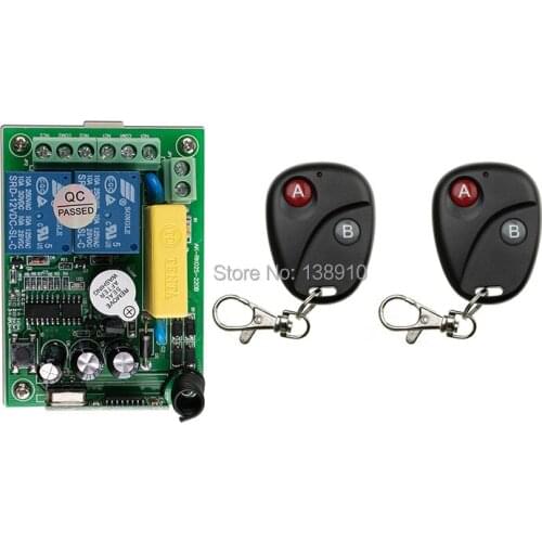 AC220V 2CH 2Channe Wireless Remote Control Switch System teleswitch 1*Receiver +2*Transmitters for Appliances Gate Garage Door