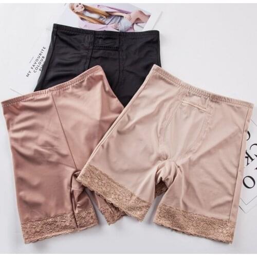 Lady High Waist Lift Buttocks Seamless Body Shaper Underwear Lace Waist Safety Pants Shaping Shorts