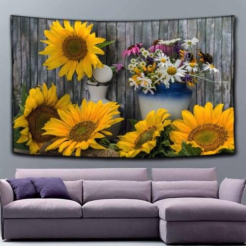 Bohemian Sunflower Painting Tapestry 3D Printing Tapestry Rectangular Home Decor Wall Hanging