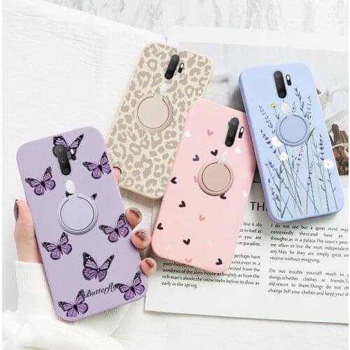 For OPPO A9 A5 2020 Case Butterfly Magnetic Ring Holder Soft Silicone Fundas For OPPO A52020 A92020 A 5 9 Protective Back Cover
