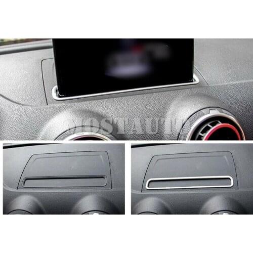 For Audi A3 8V 2012-2018 Silver Interior GPS Dashboard Console Cover Trim 1pcs Car Accessories Interior Car Decor Car Trim