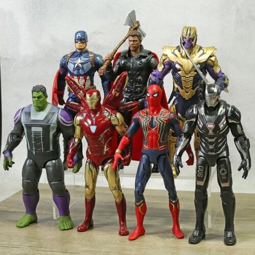 Marvel Avengers PS4 Spiderman Iron Man Captain America Thor Hulk War Machine Thanos 7" Scale Action Figure