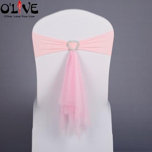 Spandex Lycra Chair Sashes Bow Tie Stretch Chair Cover Wedding Chair Decoration Knot Band Wedding Banquet Supplies Venue