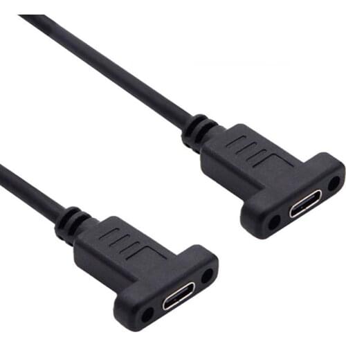 USB C Cable Female to Female Type C Adapter USB-C Adaptor with Panel Mount Screw USB 3.1 Type-C Connector Converter 10Gbps