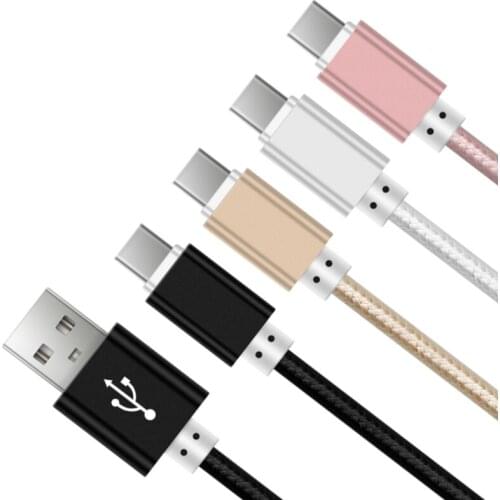 3ft USB Type C Cable Fast Charging USBC Cable for Samsung Galaxy S9 S8 Plus Oneplus 6 Nylon Braided Data Sync Type-C Phone Cable
