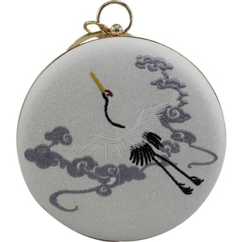 Women Wedding Evening Clutch Round Bag Purses Handbags Crossbody Party Shoulder Bags Clutch Rose Gold Gillter Handbag