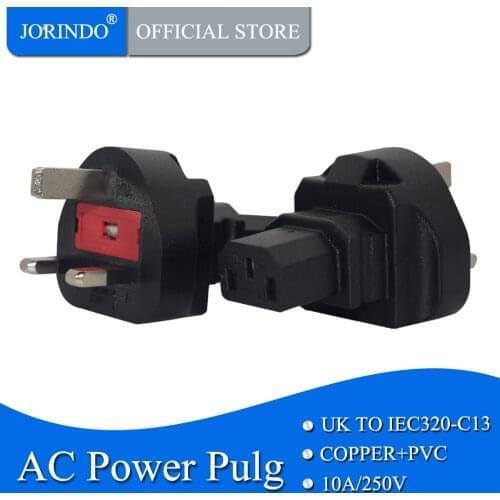 JORINDO UK TO IEC320 C13,Socket Female Power conveter to Kingdom Singapore Hong Kong converter Power plug UK to IEC320 C13 plug