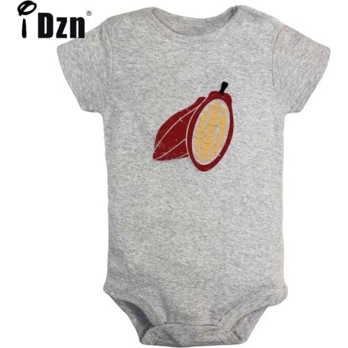IDzn Baby Boys Cute Baby Girls Summer Bodysuit Nut Almond Printed Clothing Cacao Rompers Newborn Cotton Short Sleeves Jumpsuits