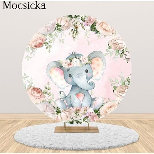 MOCSICKA Birthday Party Round Background Child Portrait Baby Shower Photography Background Round Decoration Style