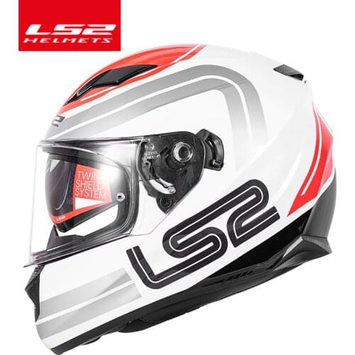 LS2 ff328 motorcycle helmet with inner sun visor dual lens moto helmet full face helmet without airbag casque moto capacete