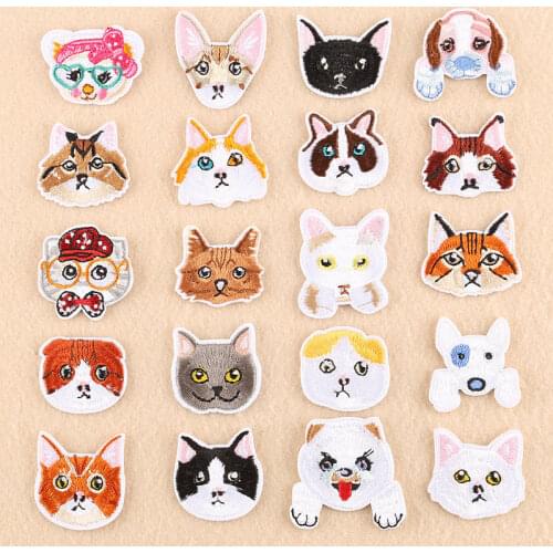 20 Styles Chihuahua Shiba Dog Patches for Babys Clothing Backpack Applique Stripe Sewing Badge Sticker Dog Cat Iron on Patch