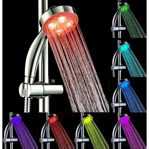 7 Color Led Shower Head Colorful Automatic Waterfall Shower Head Temperature Control Color Changing Hand Shower Head