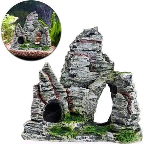 2021 New Aquarium Fish Tank Ornament Rockery Hiding Cave Landscape Decor Underwater Decor