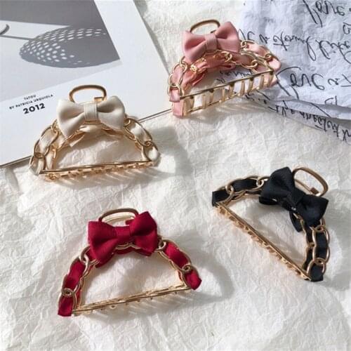 New elegant temperament hair clip large clip ins shark head ornament bow hairpin shower clip