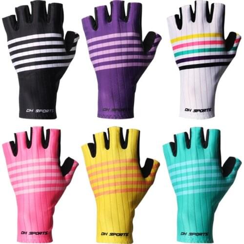New Stylish Stripe Cycling Gloves Size M-XL Half Finger Sports Breathable Anti-slip Racing Outdoor Bicycle Mittens Accessories