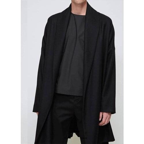 Autumn and winter thickened medium-length Black Cardigan coat tweed coat waistband jacket Korean version of the British