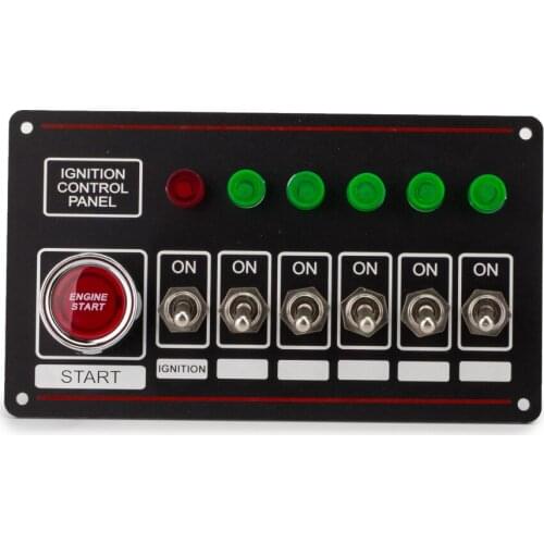 12V 40A switch panel For racing car Ignition Switch+6 toggle quick off switch Engine start button with 6 Indicator Light