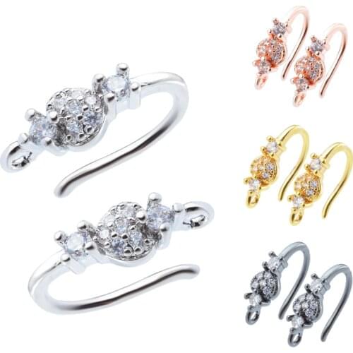 Peixin Charm Luxury Zirconia Earring Hook Hypoallergenic Jewelry Accessories Findings DIY Earrings Jewelry Making Supplies