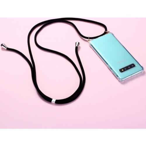 S20 S10Lite ins impact Sling Lanyard Clear Phone Case For Samsung A11 S7edge S8 S9 10PLUS Note8910 Soft Cover Shell Protection