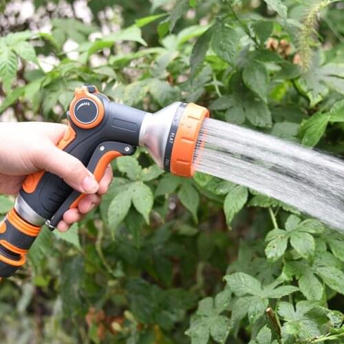 Garden Hose Nozzle Sprayer Heavy Duty Zinc Alloy High Pressure Water Gun 8 Adjustable Watering Patterns