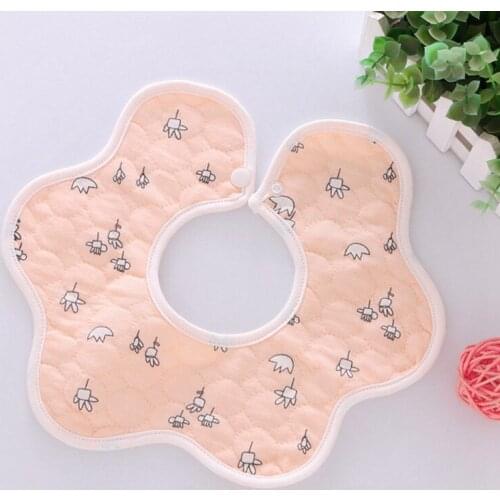 360 Degrees Rotating Infant Baby Bibs Cute Print Cotton Saliva Towel Baby Bibs 3-24M