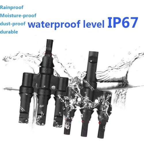 1Pair Solar Connector 1 to 3,3 to 1 Branch Parallel Connection 30A 40A 1000V Electrical Photovoltaic Panel Cable Wire Connect