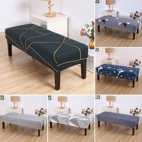 1PC Elastic Bench Cover Chair Protector Long Stool Slipcover Stretch Removable Rectangle Dust Cover Bedroom