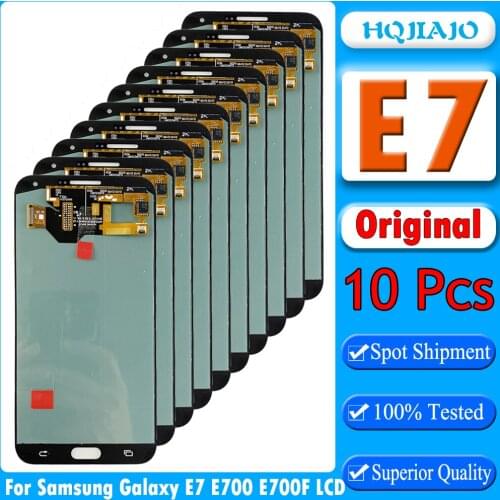 10pcs Original Display LCD For Samsung Galaxy E7 E700 E700F E7000 E7009 LCD Display Touch Screen Digitizer Assembly Replacement