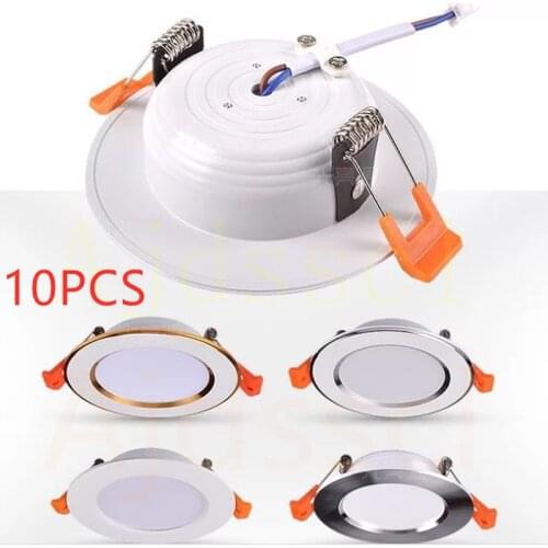 10PCS Dimmable LED Downlight 220V 3-color dimming LED downlight 5W 7W 9W 12W 15W Recessed in LED Ceiling Downlight Light Lamp