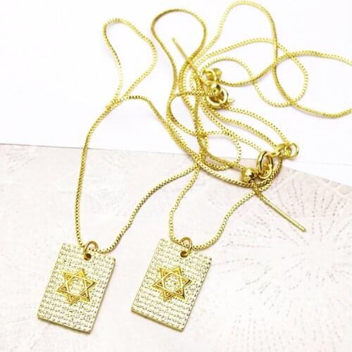 10 Pcs Gold Rectangle star shape pendants necklace Boxes chain simple jewelry necklace wholesale women jewelry gift 7336