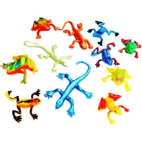 12 piece frog lizard Horror Joke Halloween Party Bugs Insect Pinata Bag Filler Novelty Birthday Party Favors Toy Prize Gift