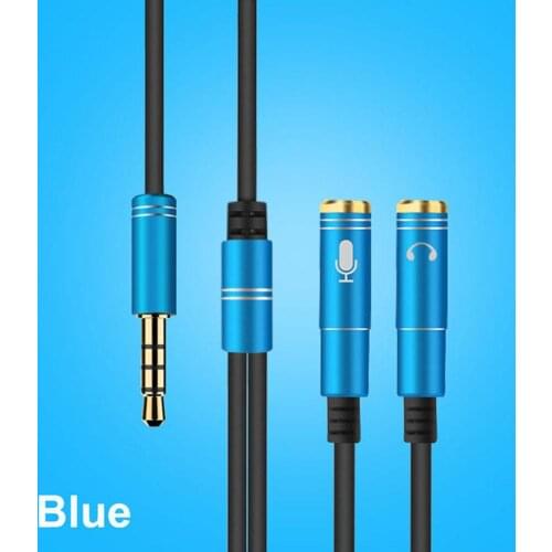 2-in-1 3.5mm Plug Splitter Cable for Headphones and Microphoen To Other Devices Great Sound Quality for Mobile Phones Tablet