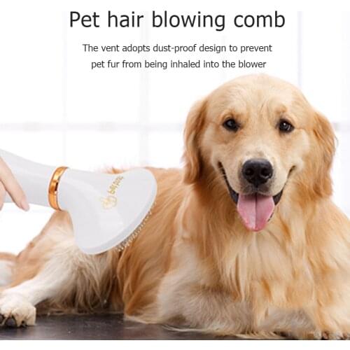 2 in 1 Dog Hair Dryer Comb Brush Adjustable Portable Fur Blower Grooming Brush Low Noise Pet Dryer Dog Grooming Comb