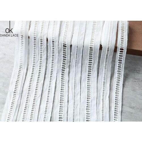 2 yard cotton embroidery lace cloth white DIY hand skirt neckline curtain bedding clothing decoration