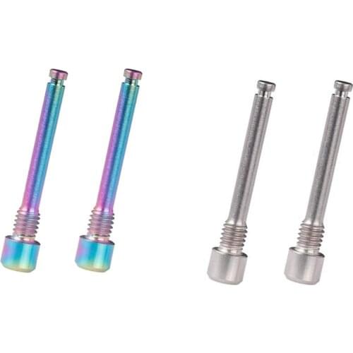4Pc M4 Titanium Bolts For Bicycle Disc Brake Pad Threaded Pin Inserts Screw Dazzle Color & Titanium