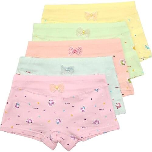 5 Pack Girls Boxer Brief Underwear Toddler Little Hipster Boyshort Kids Briefs Cotton Panties Set for Girls Kids Size 2-12 Years