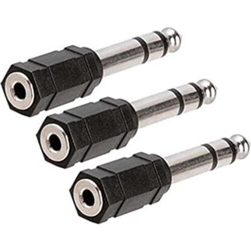 6.5mm Male to 3.5mm Female Stereo Jack Adapter Audio Converter for Guitar Plug Amplifier Mix Headphone Earphones Speaker Handset