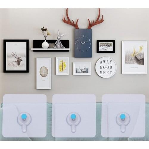6/8pcs/lot Picture Photo Frame Holder Rack Picture Wall Decoration Hanger Multi-use Self-adhesive Painting Hook