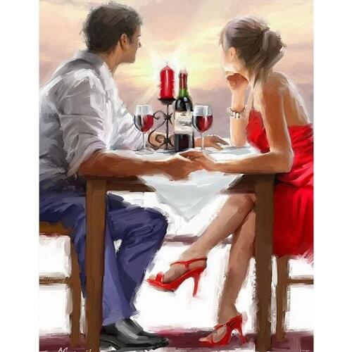 Full square diamond embroidery Romantic couples 5d diy diamond painting cross stitch kit diamond mosaic picture home decor TY483