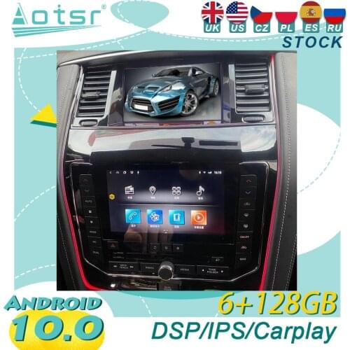 6+128GB For Nissan Patrol Double Screen Android10 Tesla Car Radio Wireless Carplay GPS Navigation DSP Multimedia Player